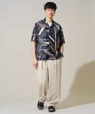 KHLGD38069 a.v.v MEN(アー・ヴェ・ヴェ) 【イージーケア/洗濯機で洗える/シワになりにくい/接触冷感/ストレッチ】オックスストレッチオーバーパンツ ブラック