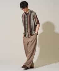 KHLGD38069 a.v.v MEN(アー・ヴェ・ヴェ) 【イージーケア/洗濯機で洗える/シワになりにくい/接触冷感/ストレッチ】オックスストレッチオーバーパンツ ブラック