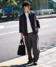 KHLGD38069 a.v.v MEN(アー・ヴェ・ヴェ) 【イージーケア/洗濯機で洗える/シワになりにくい/接触冷感/ストレッチ】オックスストレッチオーバーパンツ ブラック