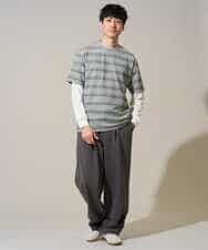 KHLGD38069 a.v.v MEN(アー・ヴェ・ヴェ) 【イージーケア/洗濯機で洗える/シワになりにくい/接触冷感/ストレッチ】オックスストレッチオーバーパンツ ブラック