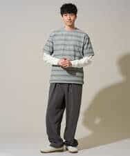 KHLGD38069 a.v.v MEN(アー・ヴェ・ヴェ) 【イージーケア/洗濯機で洗える/シワになりにくい/接触冷感/ストレッチ】オックスストレッチオーバーパンツ ブラック