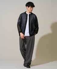 KHLGD38069 a.v.v MEN(アー・ヴェ・ヴェ) 【イージーケア/洗濯機で洗える/シワになりにくい/接触冷感/ストレッチ】オックスストレッチオーバーパンツ ブラック