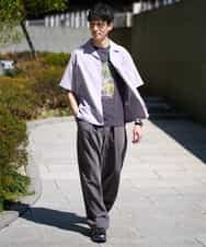 KHLGD38069 a.v.v MEN(アー・ヴェ・ヴェ) 【イージーケア/洗濯機で洗える/シワになりにくい/接触冷感/ストレッチ】オックスストレッチオーバーパンツ ブラック