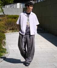 KHLGD38069 a.v.v MEN(アー・ヴェ・ヴェ) 【イージーケア/洗濯機で洗える/シワになりにくい/接触冷感/ストレッチ】オックスストレッチオーバーパンツ ブラック