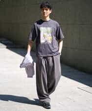 KHLGD38069 a.v.v MEN(アー・ヴェ・ヴェ) 【イージーケア/洗濯機で洗える/シワになりにくい/接触冷感/ストレッチ】オックスストレッチオーバーパンツ ブラック