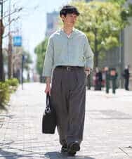 KHLGD38069 a.v.v MEN(アー・ヴェ・ヴェ) 【イージーケア/洗濯機で洗える/シワになりにくい/接触冷感/ストレッチ】オックスストレッチオーバーパンツ ブラック