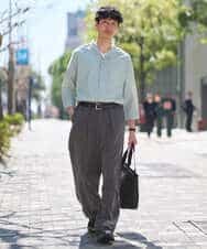 KHLGD38069 a.v.v MEN(アー・ヴェ・ヴェ) 【イージーケア/洗濯機で洗える/シワになりにくい/接触冷感/ストレッチ】オックスストレッチオーバーパンツ ブラック