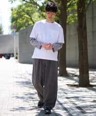 KHLGD38069 a.v.v MEN(アー・ヴェ・ヴェ) 【イージーケア/洗濯機で洗える/シワになりにくい/接触冷感/ストレッチ】オックスストレッチオーバーパンツ ブラック