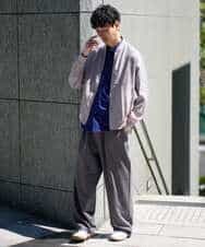 KHLGD38069 a.v.v MEN(アー・ヴェ・ヴェ) 【イージーケア/洗濯機で洗える/シワになりにくい/接触冷感/ストレッチ】オックスストレッチオーバーパンツ ブラック