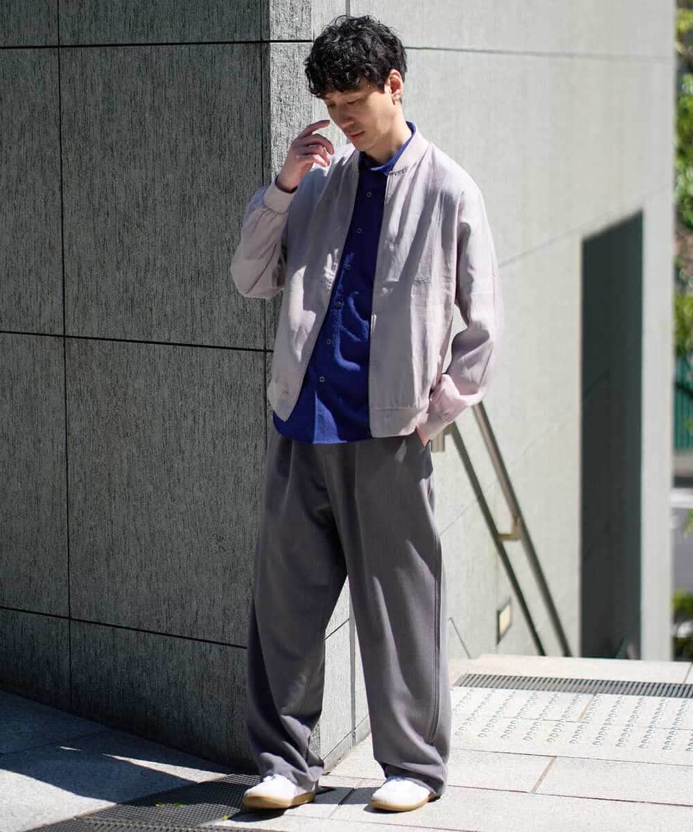 KHLGD38069 a.v.v MEN(アー・ヴェ・ヴェ) 【イージーケア/洗濯機で洗える/シワになりにくい/接触冷感/ストレッチ】オックスストレッチオーバーパンツ ブラック