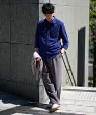 KHLGD38069 a.v.v MEN(アー・ヴェ・ヴェ) 【イージーケア/洗濯機で洗える/シワになりにくい/接触冷感/ストレッチ】オックスストレッチオーバーパンツ ブラック