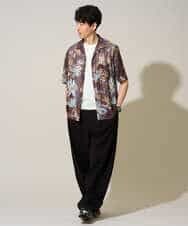 KHLGD38069 a.v.v MEN(アー・ヴェ・ヴェ) 【イージーケア/洗濯機で洗える/シワになりにくい/接触冷感/ストレッチ】オックスストレッチオーバーパンツ ブラック