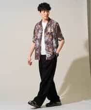 KHLGD38069 a.v.v MEN(アー・ヴェ・ヴェ) 【イージーケア/洗濯機で洗える/シワになりにくい/接触冷感/ストレッチ】オックスストレッチオーバーパンツ ブラック