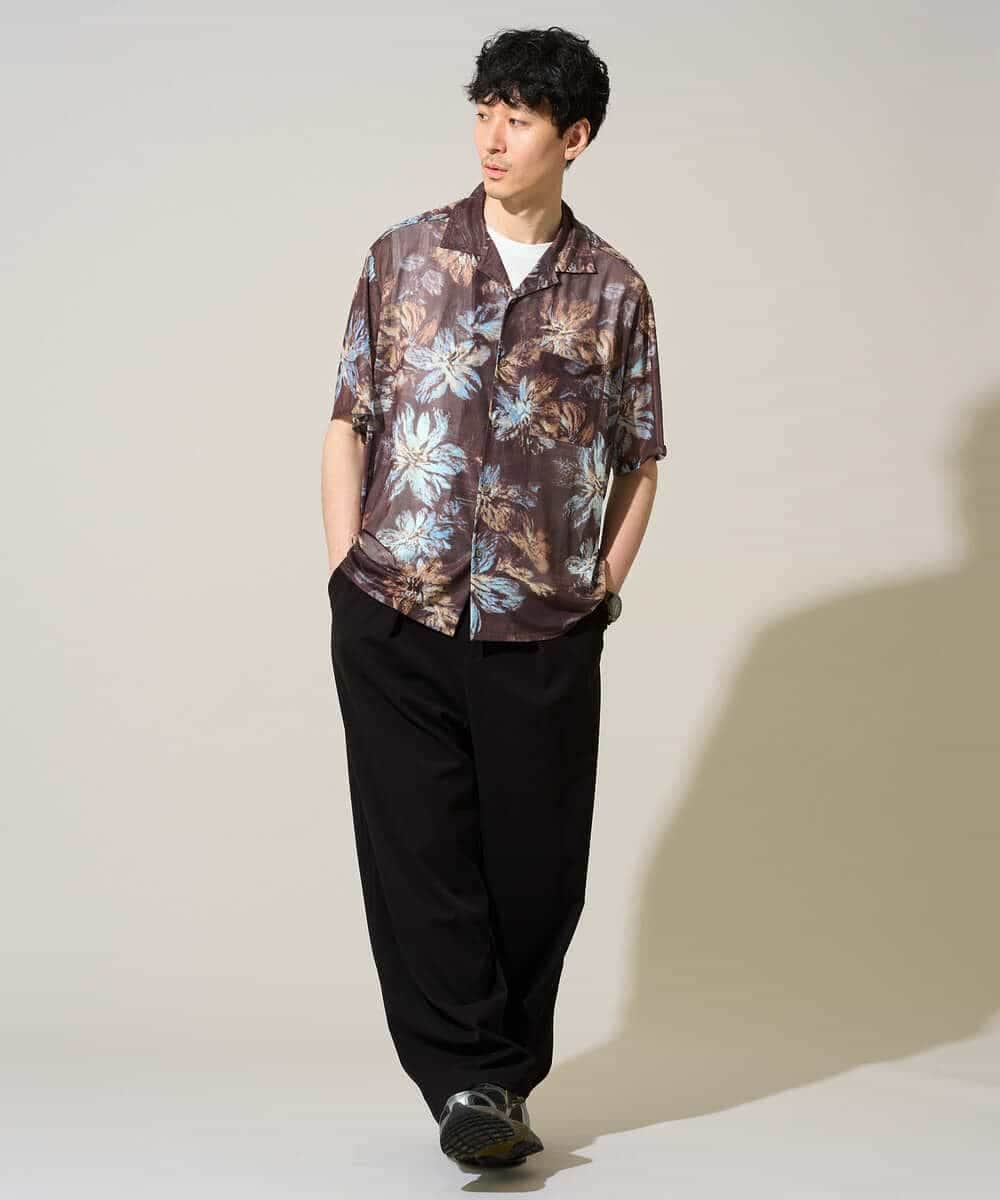 KHLGD38069 a.v.v MEN(アー・ヴェ・ヴェ) 【イージーケア/洗濯機で洗える/シワになりにくい/接触冷感/ストレッチ】オックスストレッチオーバーパンツ ブラック