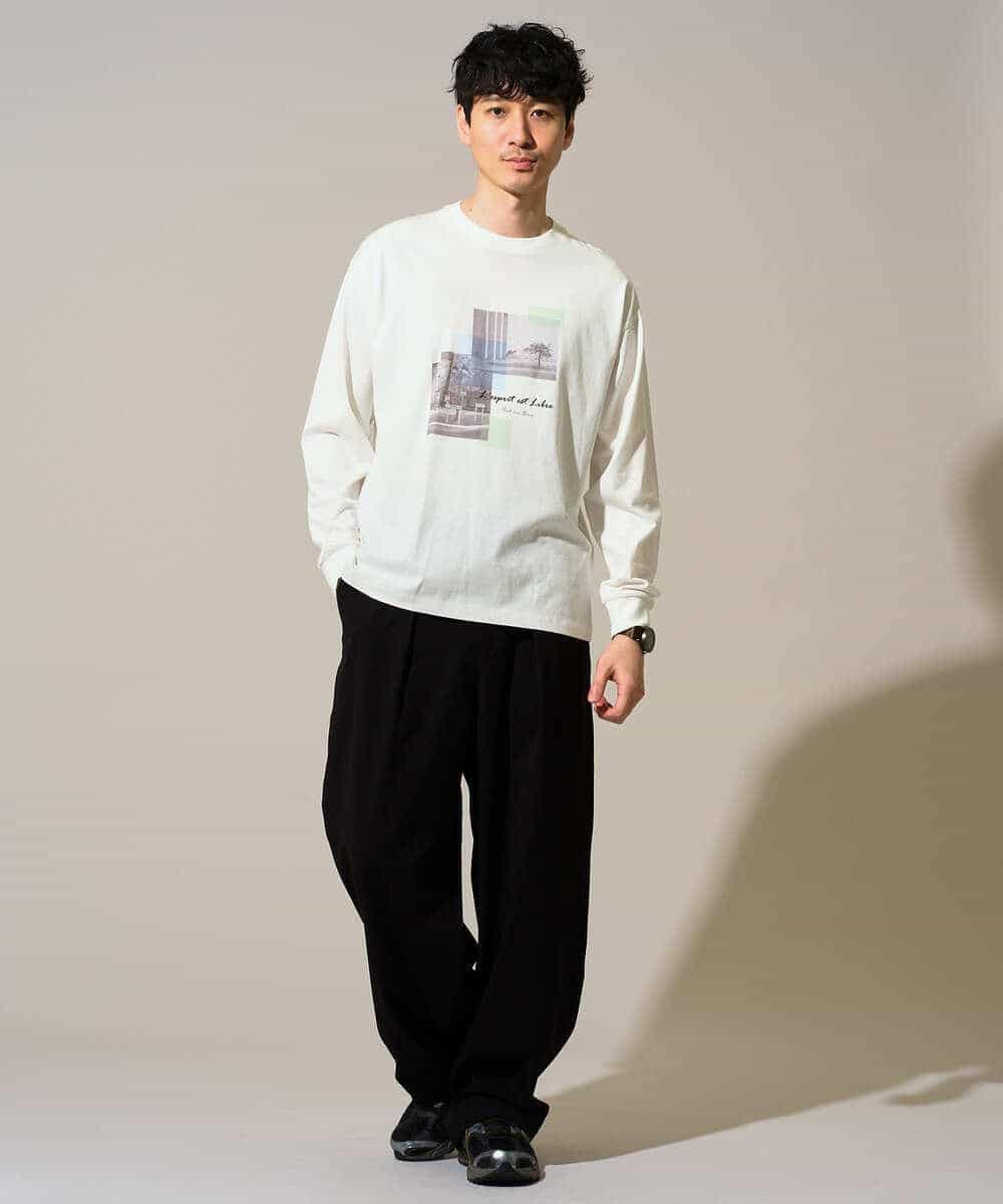 KHLGD38069 a.v.v MEN(アー・ヴェ・ヴェ) 【イージーケア/洗濯機で洗える/シワになりにくい/接触冷感/ストレッチ】オックスストレッチオーバーパンツ ブラック