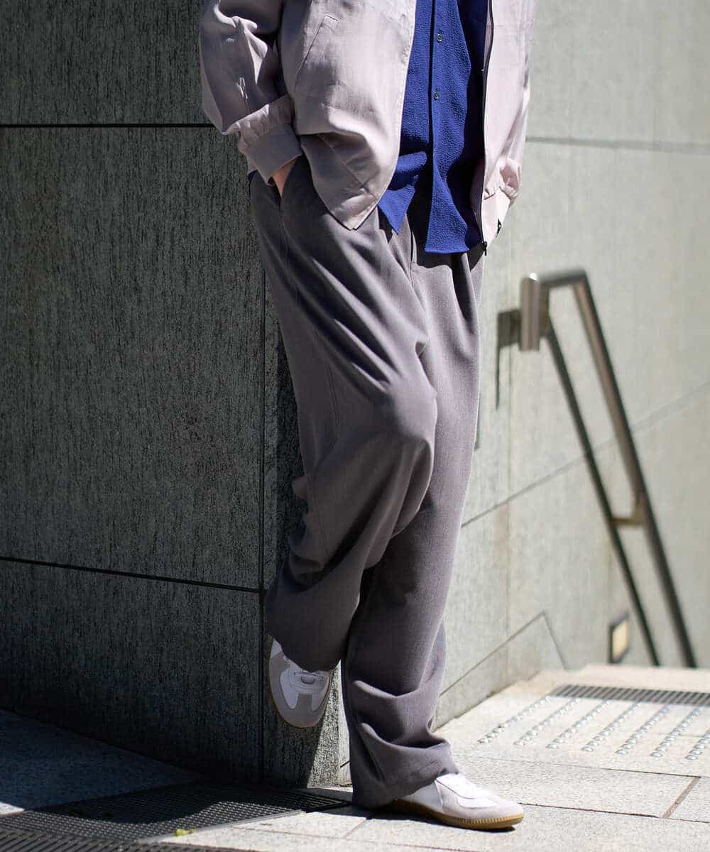 KHLGD38069 a.v.v MEN(アー・ヴェ・ヴェ) 【イージーケア/洗濯機で洗える/シワになりにくい/接触冷感/ストレッチ】オックスストレッチオーバーパンツ ブラック