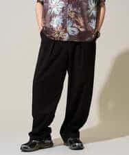 KHLGD38069 a.v.v MEN(アー・ヴェ・ヴェ) 【イージーケア/洗濯機で洗える/シワになりにくい/接触冷感/ストレッチ】オックスストレッチオーバーパンツ ブラック