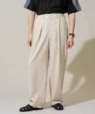 KHLGD38069 a.v.v MEN(アー・ヴェ・ヴェ) 【イージーケア/洗濯機で洗える/シワになりにくい/接触冷感/ストレッチ】オックスストレッチオーバーパンツ ブラック