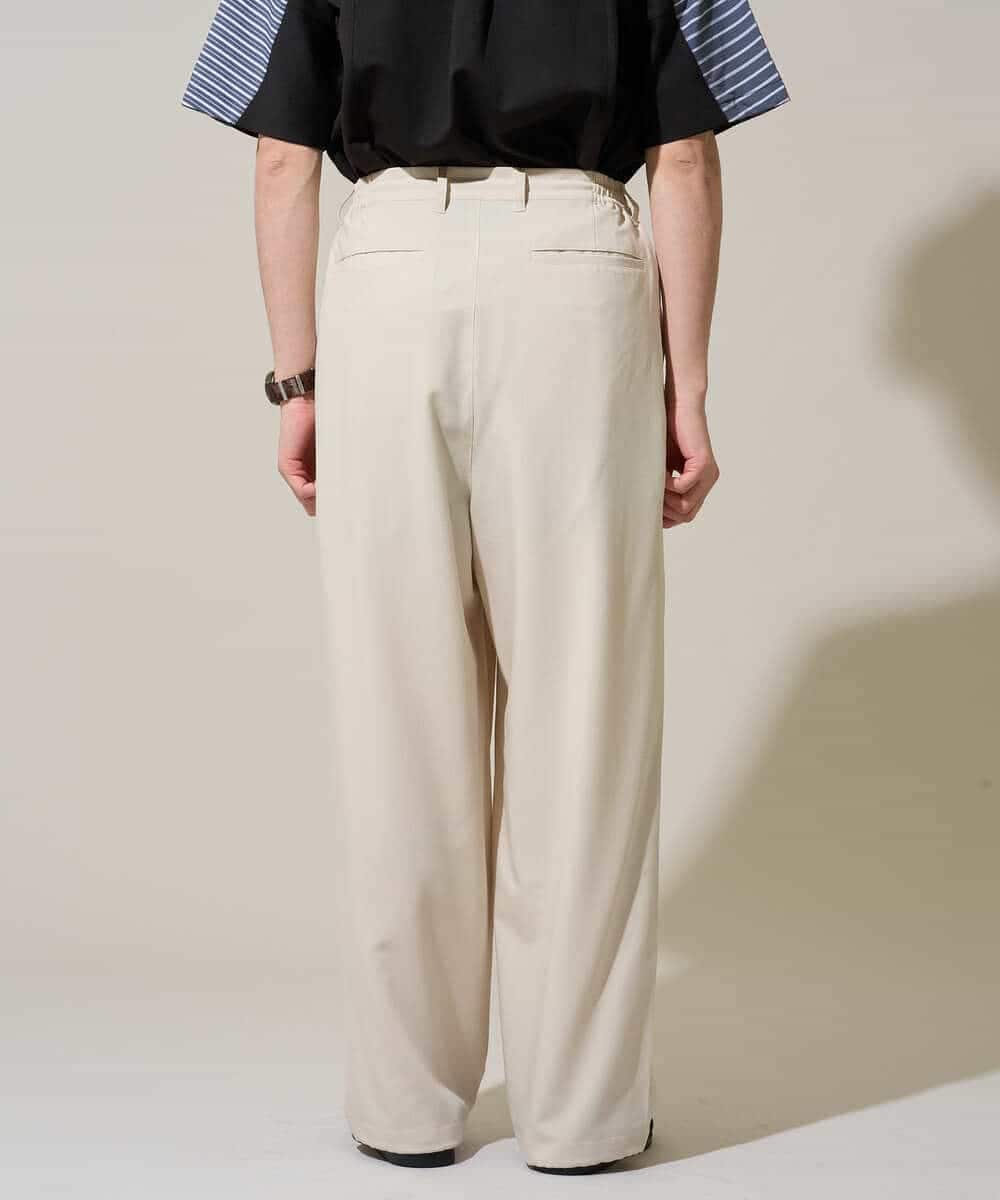 KHLGD38069 a.v.v MEN(アー・ヴェ・ヴェ) 【イージーケア/洗濯機で洗える/シワになりにくい/接触冷感/ストレッチ】オックスストレッチオーバーパンツ ブラック