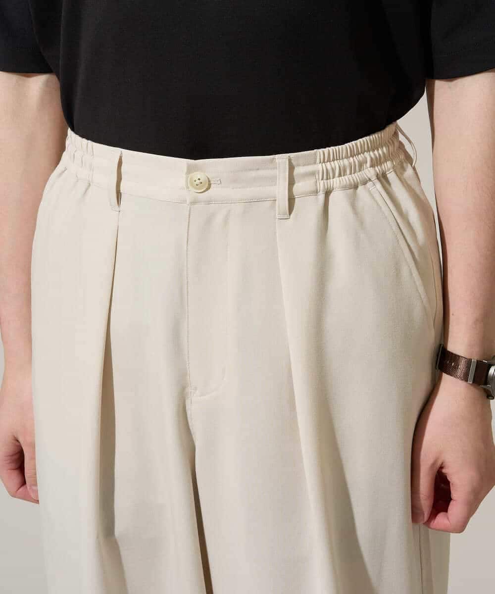 KHLGD38069 a.v.v MEN(アー・ヴェ・ヴェ) 【イージーケア/洗濯機で洗える/シワになりにくい/接触冷感/ストレッチ】オックスストレッチオーバーパンツ ブラック