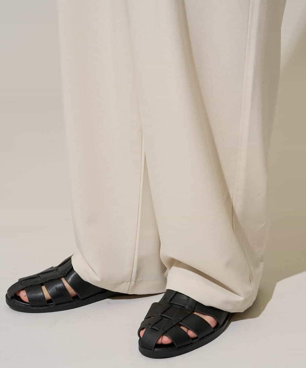 KHLGD38069 a.v.v MEN(アー・ヴェ・ヴェ) 【イージーケア/洗濯機で洗える/シワになりにくい/接触冷感/ストレッチ】オックスストレッチオーバーパンツ ブラック