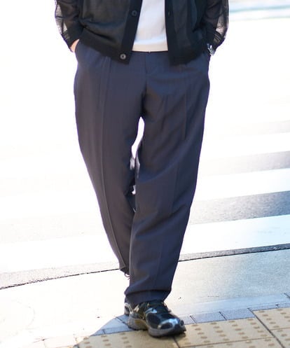 KHLGD41069 a.v.v MEN 【イージーケア/洗濯機で洗える/接触冷感/吸水速乾/UVカット/ストレッチ】リライト　１タックワイドイージースラックス