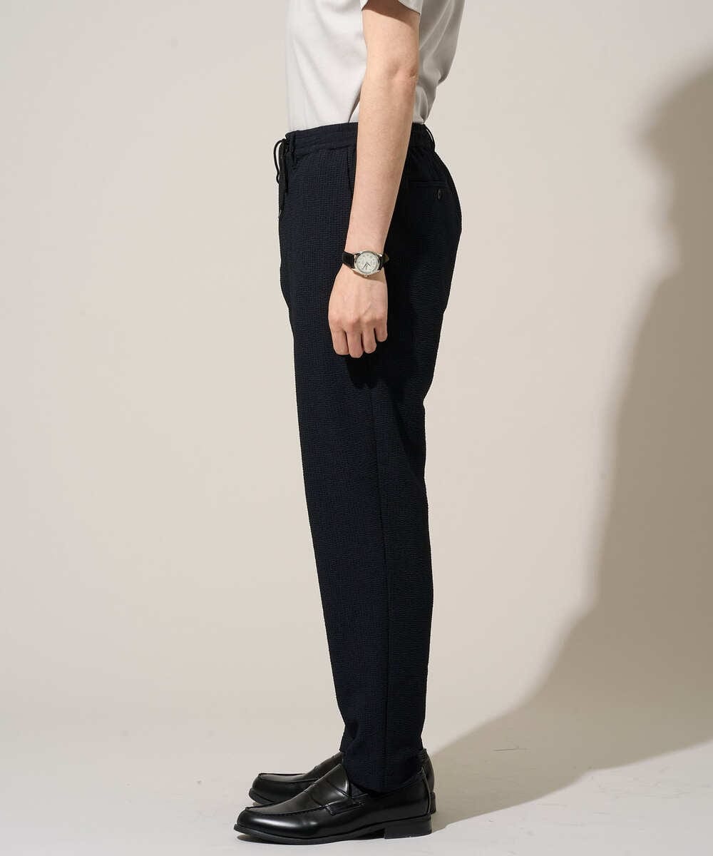 KHLGD76064 a.v.v MEN(アー・ヴェ・ヴェ) 【イージーケア/洗濯機で洗える] シアサッカーセミルーズパンツ ブラック