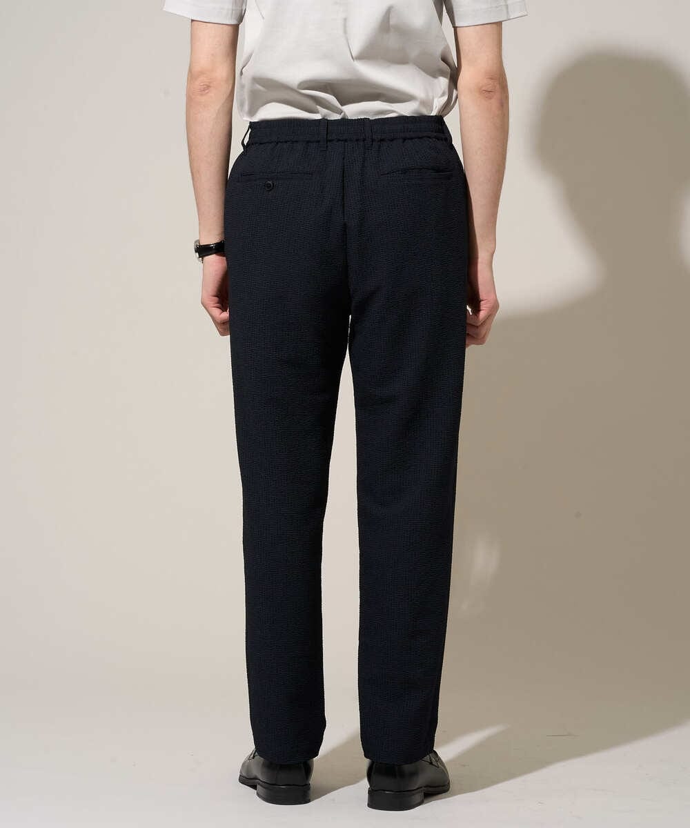 KHLGD76064 a.v.v MEN(アー・ヴェ・ヴェ) 【イージーケア/洗濯機で洗える] シアサッカーセミルーズパンツ ブラック