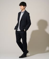 KHLGD76064 a.v.v MEN(アー・ヴェ・ヴェ) 【イージーケア/洗濯機で洗える] シアサッカーセミルーズパンツ ブラック