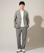 KHLGD76064 a.v.v MEN(アー・ヴェ・ヴェ) 【イージーケア/洗濯機で洗える] シアサッカーセミルーズパンツ ブラック