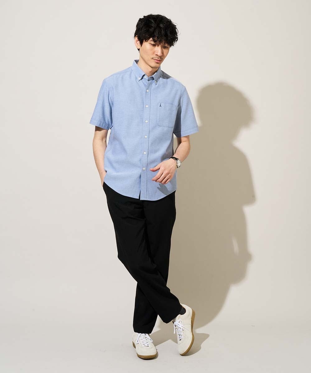 KHLGD77064 a.v.v MEN(アー・ヴェ・ヴェ) 【接触冷感/吸水速乾/UVカット/ストレッチ/イージーケア/洗濯機で洗える】リライトセミルーズアンクルパンツ ブラック