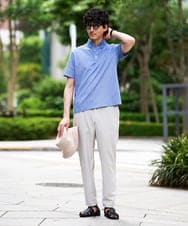 KHLGD77064 a.v.v MEN(アー・ヴェ・ヴェ) 【接触冷感/吸水速乾/UVカット/ストレッチ/イージーケア/洗濯機で洗える】リライトセミルーズアンクルパンツ ブラック