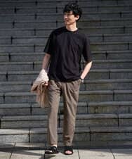 KHLGD77064 a.v.v MEN(アー・ヴェ・ヴェ) 【接触冷感/遮熱/吸水速乾/UVカット/ストレッチ/イージーケア/洗濯機で洗える】リライトセミルーズアンクルパンツ ブラック