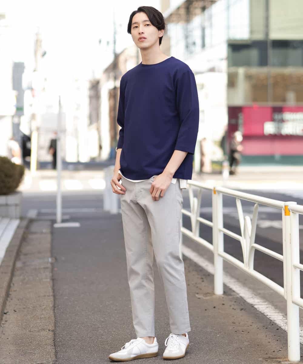 KHLGP11044 a.v.v MEN(アー・ヴェ・ヴェ) 【軽撥水/接触冷感】ストレッチコードレーン5PKアンクルパンツ ライトブルー
