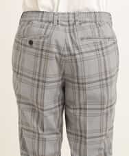 KHLGP31059 a.v.v MEN(アー・ヴェ・ヴェ) 【S-XXL】チェック柄スマートスラックス（アンクル丈） ブルーグレー（チェック）