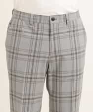 KHLGP31059 a.v.v MEN(アー・ヴェ・ヴェ) 【S-XXL】チェック柄スマートスラックス（アンクル丈） ブルーグレー（チェック）