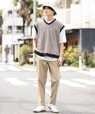 KHLGP40059 a.v.v MEN(アー・ヴェ・ヴェ) 【速乾】リライト セミルーズアンクルパンツ ブルー