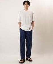 KHLGP41059 a.v.v MEN(アー・ヴェ・ヴェ) 幾何学柄プリントイージーパンツ ブルー