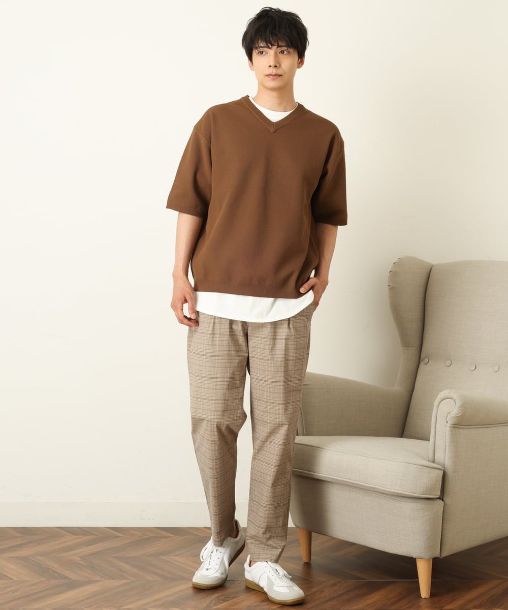 KHLGP73059 a.v.v MEN(アー・ヴェ・ヴェ) 【S-XXL/速乾】アーバンタックチェックパンツ ネイビー