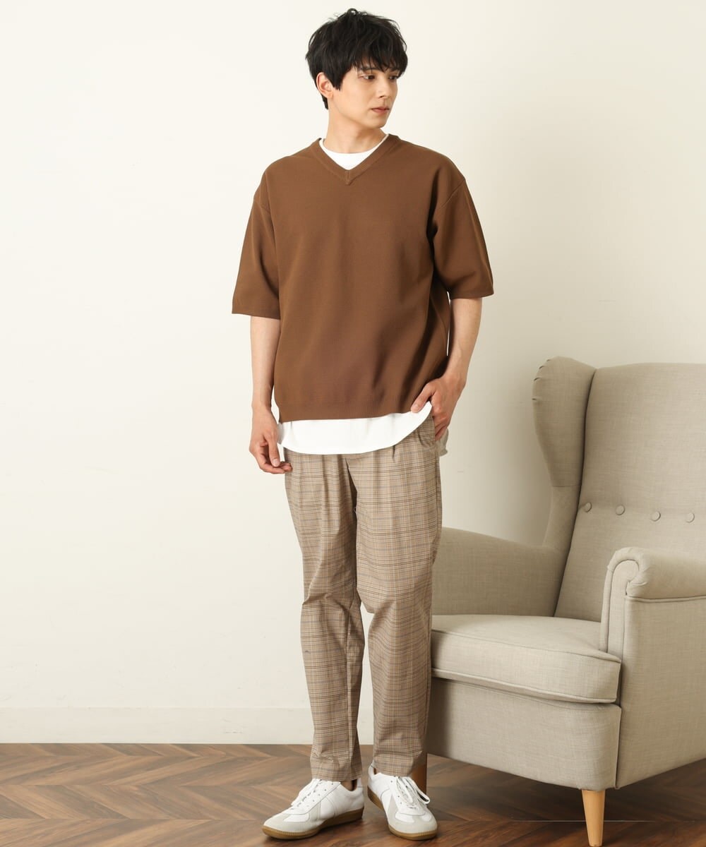 KHLGP73059 a.v.v MEN(アー・ヴェ・ヴェ) 【S-XXL/速乾】アーバンタックチェックパンツ ネイビー