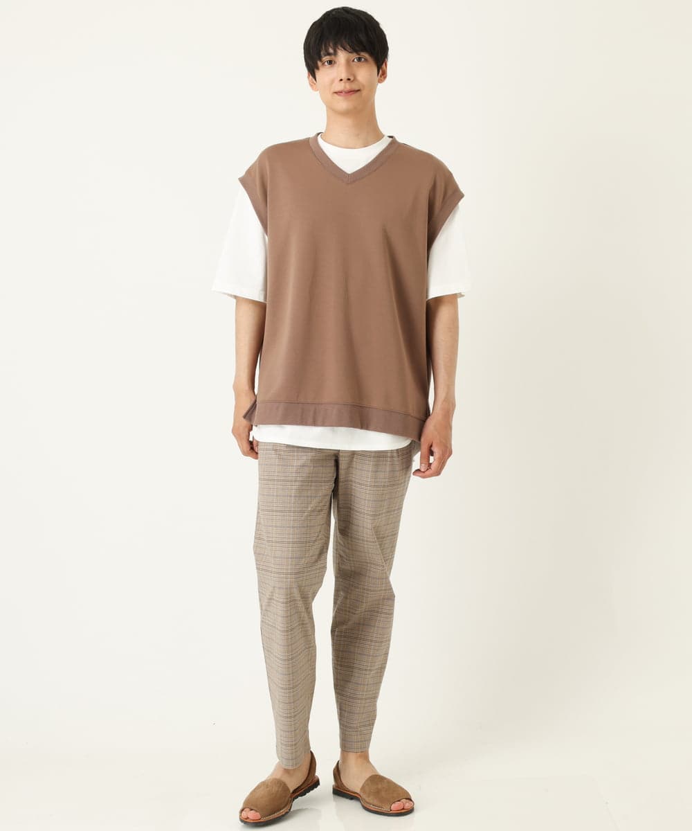 KHLGP73059 a.v.v MEN(アー・ヴェ・ヴェ) 【S-XXL/速乾】アーバンタックチェックパンツ ネイビー