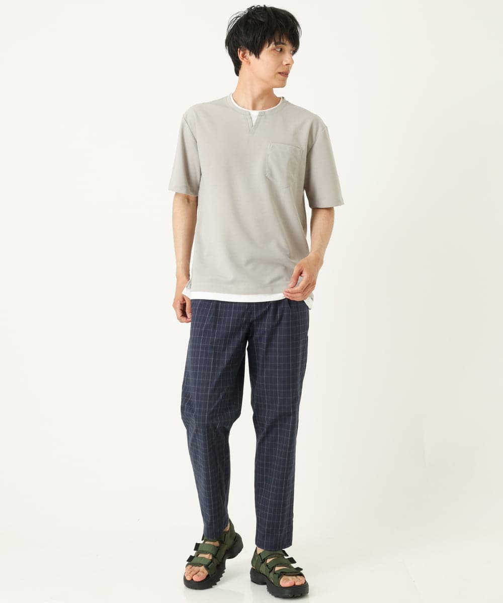 KHLGP73059 a.v.v MEN(アー・ヴェ・ヴェ) 【S-XXL/速乾】アーバンタックチェックパンツ ネイビー