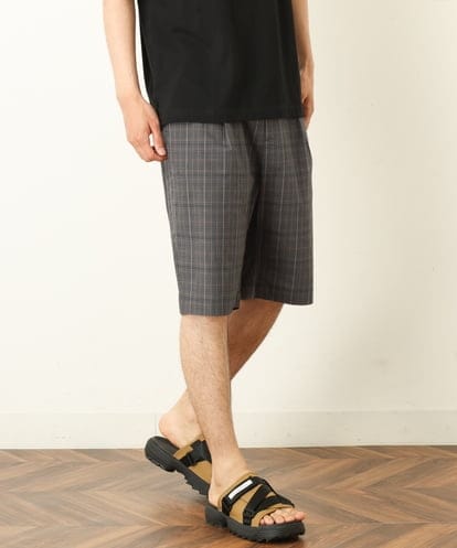 KHLGP74054 a.v.v MEN 【S-XXL】アーバンタックチェックハーフパンツ