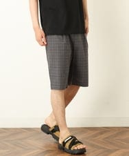 KHLGP74054 a.v.v MEN(アー・ヴェ・ヴェ) 【S-XXL】アーバンタックチェックハーフパンツ ダークグレー