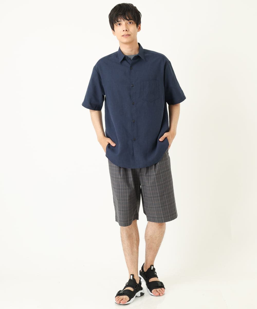 KHLGP74054 a.v.v MEN(アー・ヴェ・ヴェ) 【S-XXL】アーバンタックチェックハーフパンツ ダークグレー