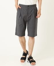 KHLGP74054 a.v.v MEN(アー・ヴェ・ヴェ) 【S-XXL】アーバンタックチェックハーフパンツ ダークグレー