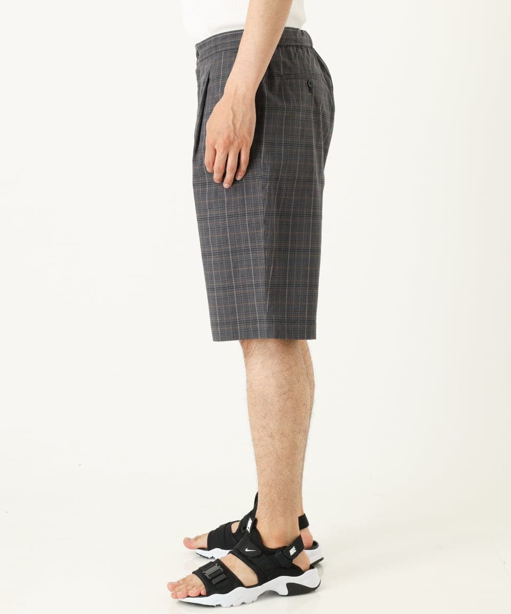 KHLGP74054 a.v.v MEN(アー・ヴェ・ヴェ) 【S-XXL】アーバンタックチェックハーフパンツ ダークグレー