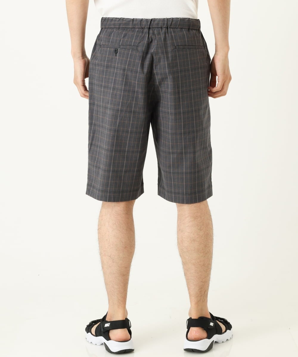 KHLGP74054 a.v.v MEN(アー・ヴェ・ヴェ) 【S-XXL】アーバンタックチェックハーフパンツ ダークグレー