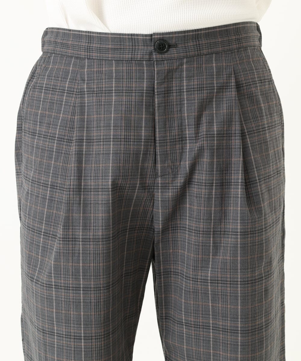 KHLGP74054 a.v.v MEN(アー・ヴェ・ヴェ) 【S-XXL】アーバンタックチェックハーフパンツ ダークグレー