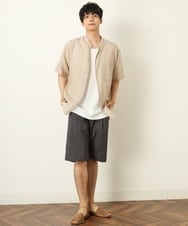 KHLGP74054 a.v.v MEN(アー・ヴェ・ヴェ) 【S-XXL】アーバンタックチェックハーフパンツ ダークグレー